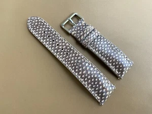 Gray Snake Leather Watch Strap Band, Size 16mm 18mm 19 20mm 21mm 22mm 24mm 26mm - Picture 1 of 10