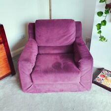 Purple Beliani Living Room Suede Chair with Lazy Boy feature.