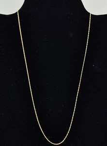 10K Gold Chain 0.6mm Necklace Women Yellow Gold Spring Ring Clasp Rope Loose - Picture 1 of 4