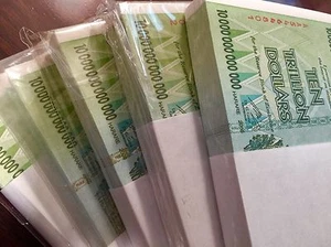 100X 10 BILLIONEN DOLLAR SIMBABWE AA 2008 P88 AUFEINANDERFOLGENDE ZAHLEN COA-ZERTIFIKAT - Bild 1 von 12
