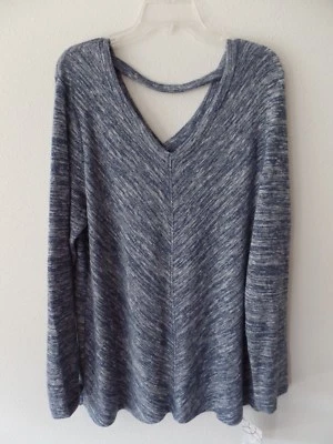 Harmony Balance Women's 2X Blue Storm Poly Rayon Stretch Sweater Knit Top Shirt - Image 1 of 4