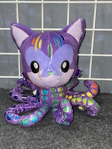 Tentacle Kitty Plush Rainbow Cheetah Purple Toy Stuffed Animal - Picture 1 of 2