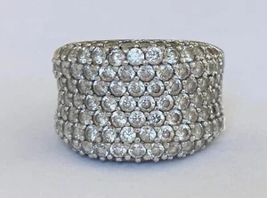 JSWJ Designer Sterlingsilber Cocktail Zirkonia breiter Bandring Größe 5 - Bild 1 von 21