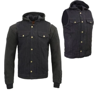 Chaleco estilo club Milwaukee Leather 3020 para hombre denim '5 en 1' con capucha extraíble - Imagen 1 de 10