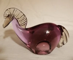 Bohemia Kunstglas klar & lila Pferd 7,5 lang x 5" hoch - Bild 1 von 10
