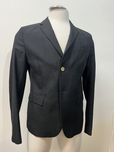 $2200 Gucci 38R giacca formale uomo nera lana mohair 2 bottoni 1 sfiato NUOVO