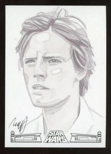 ROBERT HENDRICKSON Topps Star Wars New Hope SKYWALKER ORIGINAL ART SIGNED Sketch - Picture 1 of 2