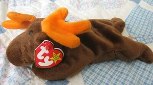 Original ty Beanie Baby Chocolate™ Moose – 1993 NWT Red Star - Picture 1 of 6