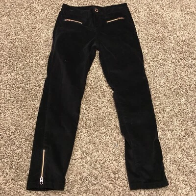 Baker By Ted Baker Womens Size 8UK US6 Black Velvet Crop Pants Stretch  A36 - Image 1 of 3