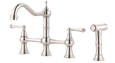 Bridge Kitchen Faucet with Side Polished Nickel Style A-with side sprayer - Image 1 of 4
