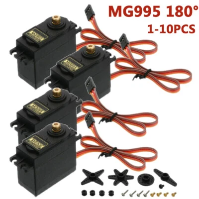 1-10x MG995 RC Servo 180° High Torque  getriebe RC Servomotor & Zubehör Set - Bild 1 von 4