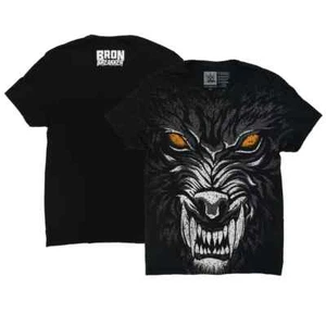 AUTHENTIC WWE SHOP OFFICIAL WWE Bron Breakker T-Shirt Black White SZ M Wolf Dog - Picture 1 of 5