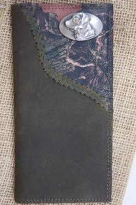 ZEP-PRO Labrador LAB DOG  Roper Leather Fence Row Camo Wallet BURLAP Gift Bag - Image 1 of 4