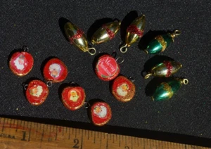 Dollhouse Christmas Tree Ornaments Handmade Red Green 13 pc - Picture 1 of 3