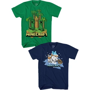 Minecraft ☆ Boys' Jungle Bears 2-Pack T-Shirts ☆ Sizes M(8)-L(10/12) - Picture 1 of 5