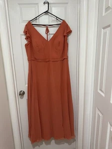 Damen Azazie Pfirsich Koralle Brautjungfernkleid Größe A22 - Bild 1 von 8