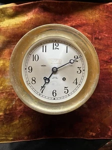 AS FOUND CHELSEA SHIPS BELL NAVY SHIPS CLOCK 5.5 - Picture 1 of 7