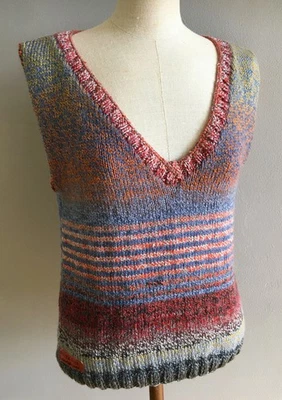 STRICK PULLUNDER DAMEN BUNT GR.M/40 WOLLE SELBSTGESTRICKTE HANDARBEIT - Bild 1 von 4