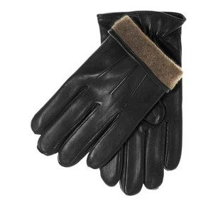 Men’s Black Genuine Leather Gloves with Cashmere Lining – Warm Winter Driving - Picture 1 of 3