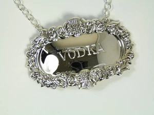 BROADWAY & Co - Sterling Silver - Thistle DECANTER / Wine Label - VODKA - Picture 1 of 5