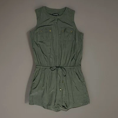 Pantalones Cortos Banana Republic Mameluco Sin Mangas Bolsillos a Presión Cordón Cintura Talla 10 Foto 1 de 4