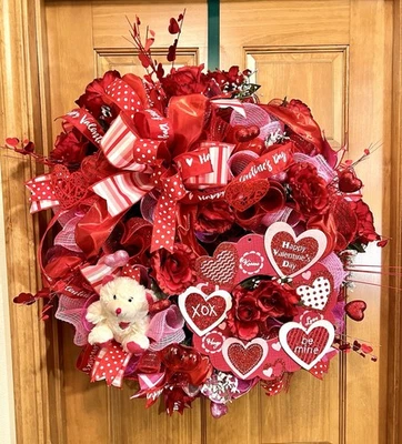 Handmade Valentines Day Wreath, Extra Large - Image 1 of 4