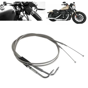 150CM Silver Throttle Cable Wires For Harley Sportster XL883 XL1200 1996-2015 - Picture 1 of 12