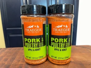 2er Pack Traeger Holzfeuer Grills Schweinefleisch & Geflügel Rub Honig & Apfel 12,5 oz - Bild 1 von 3