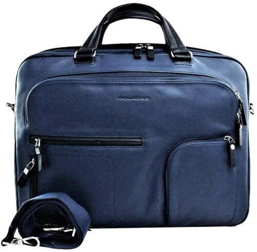 dossier Piquadro CA3660S80 Sac bandoulière homme cuir bleu - Photo 1/4