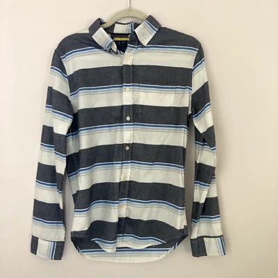 Prince & Fox- Men's  Button-Down Shirt - S Long Sleeve  Grey/Blue Striped Casual - Image 1 of 4