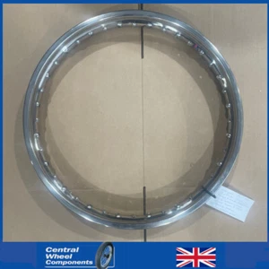 19 WM2 Stainless Rim - Brough Superior / Royal Enfield / Norton Rear Unequal Hub - Picture 1 of 6