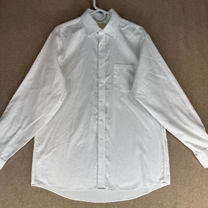 Michael Kors Men Size 16.5-34/35 Solid White Cotton Long Sleeve Dress Shirt - Picture 1 of 17