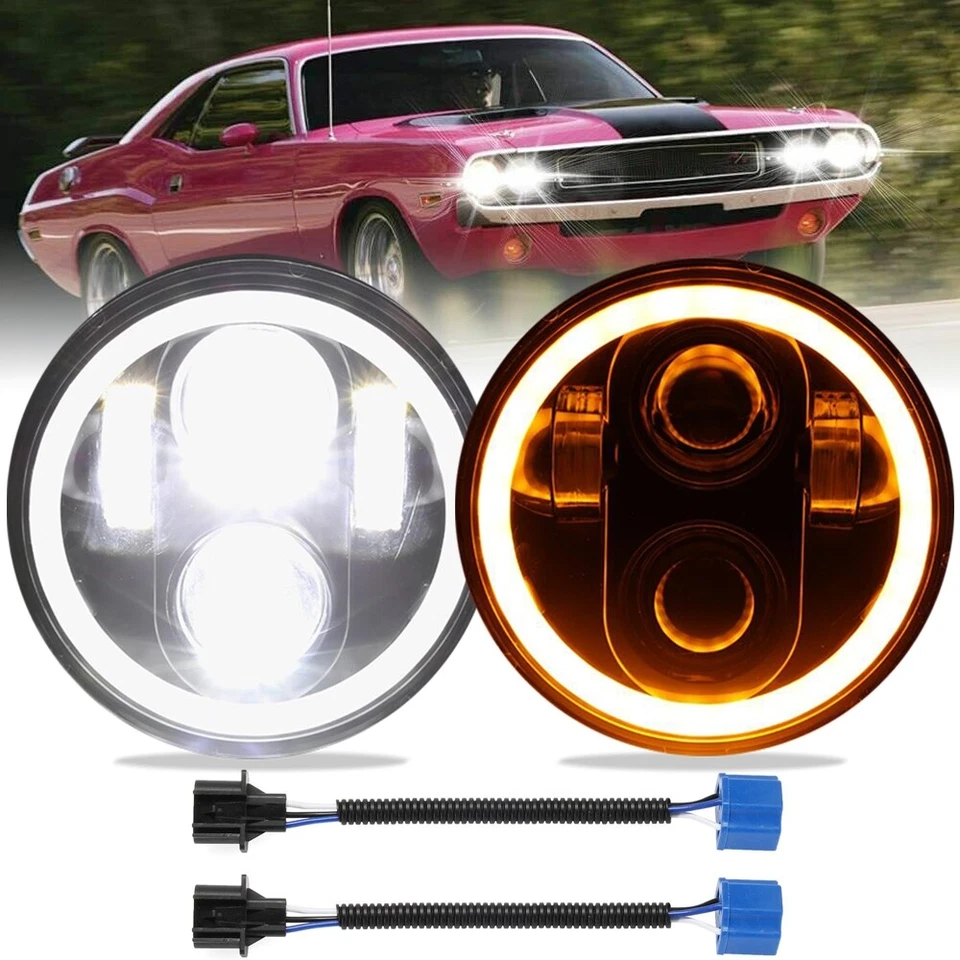 Пара светодиодных прожекторных фар 5 3/4 дюйма 5,75 дальнего света герметичные дневные ходовые огни для мотоциклов - Изображение 1 из 4