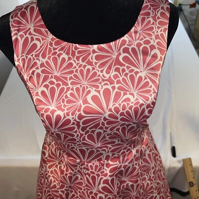 XXI Boutique Pink White Floral Short Dress Sleeveless Pleated Pockets Medium - Image 1 of 4