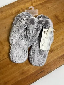 Zitronenfell Scuff Tanga Flip-Flop Hausschuhe Gr. S Small (5/6) grau Memory Foam - Bild 1 von 5