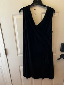 ONYX NITE BY WENDYE CHAITIN WOMEN'S SZ-22W SLEEVELESS LONG DRESS BLACK RUFFLE - Picture 1 of 6