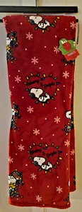 Peanuts Snoopy Christmas Throw Velvet Loft Holiday Blanket 60x70 EXTRA LONG - Picture 1 of 3