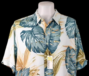 CUBAVERA Mens 100% Viscose S/S LUXURY HAWAIIAN SHIRT U/U/Soft - XL - 52” - £79 - Picture 1 of 13