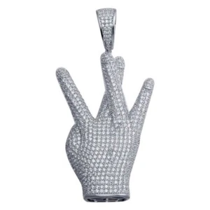 Men's West Side Sign Hip Hop Pendant With 7.82CT Simulated Round White Sapphire - Picture 1 of 6