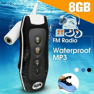 Reproductor de MP3 con clip impermeable de 8 GB IPX8 radio FM reproductor de música para natación submarina - Imagen 1 de 24