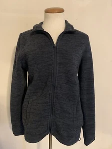 Orvis Women's Fleece Full Zip Front Jacket Size M Navy Blue - Picture 1 of 7