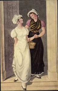 Artist C. Suhr Two Ladies, March Celebration 1913 Housemaid & Seamstress; Unused - Imagen 1 de 2