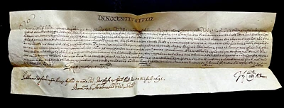 POPE CLEMENT XI SIGNATURE AS CARDINAL ALBANI - Concession of Indulgences 1695 - Image 1 of 4