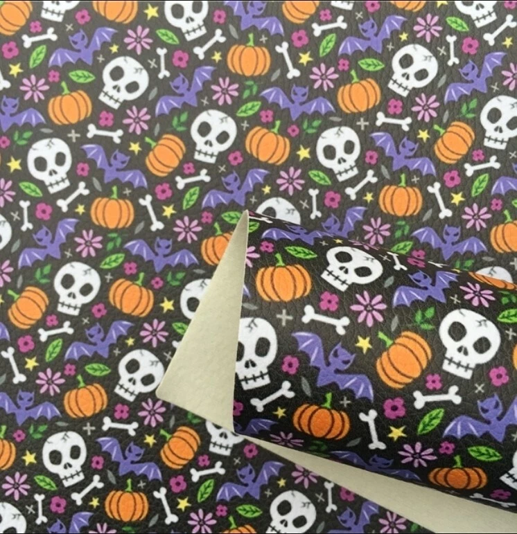 Calaveras Linda SÁBANA IMITACIÓN CUERO 8 X 12" Halloween 1095130 TEXTURA LITCHI Foto 1 de 1