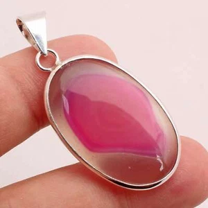 Botswana Achat Edelstein Versilbert Handmade Anhänger Schmuck Gift 3.6cm P13599 - Bild 1 von 3