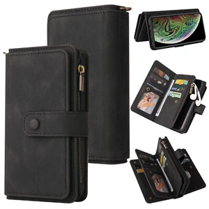 Luxury Flip Leather Wallet Case Cover Stand For Apple iPhone 12 13 15 16 11 7 8 - Picture 1 of 16