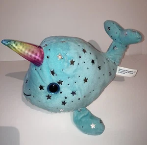 Midwood Brands Cuddly Critters Spike 11" Narwhal Whale Fish with Stars Plush Toy - Picture 1 of 12
