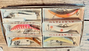 Vintage NOS Helin Tackle Flatfish Set of 6 Fishing Lures - Picture 1 of 12