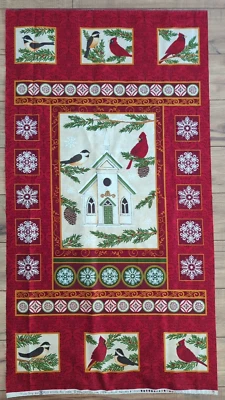 Winter Song Cotton Fabric Panel 23x44 Moda Fabrics Deb Strain #19320 Songbirds - Image 1 of 4
