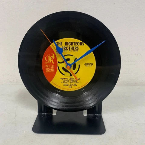 The Righteous Brothers - LP Vinyl Record Wall Clock Handcrafted by Ken Zbynski Cover